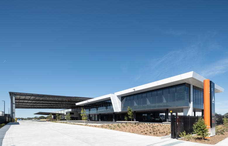 render of a speculative warehouse at Bankstown Airport.