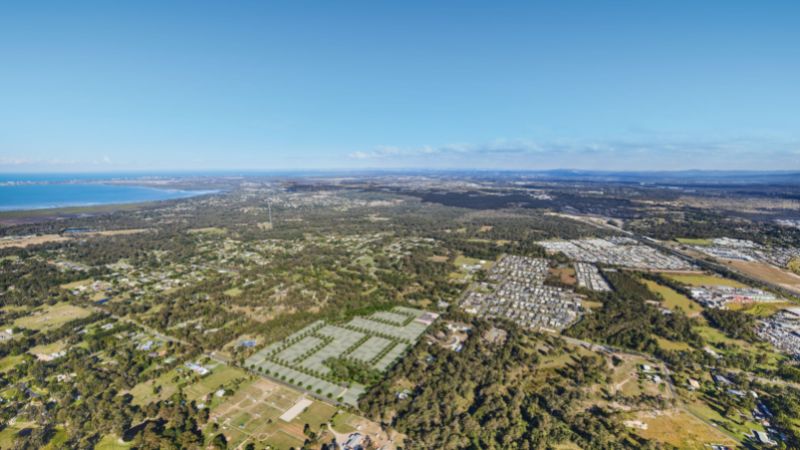 Aerial view of KDL Property Group's 13.6ha site spanning seven lots at Burpengary East, which is earmarked for its Avaline mixed-use estate.