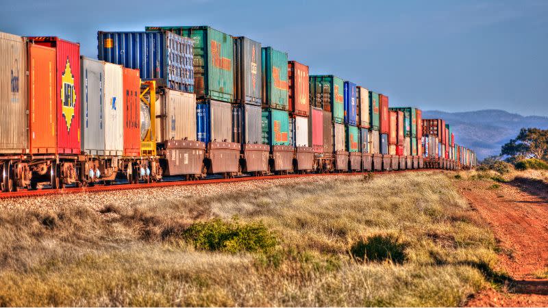 Intermodal freight terminals, coupled with the proposed inland rail, will allow for 1800m-long, double-stacked freight trains.