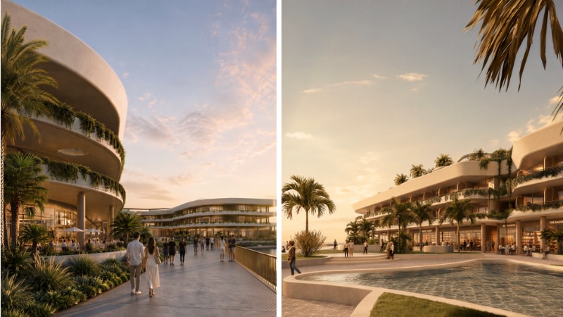 New renderings of the reworked scheme for the redevelopment of the Mariners Cove site on The Spit.
