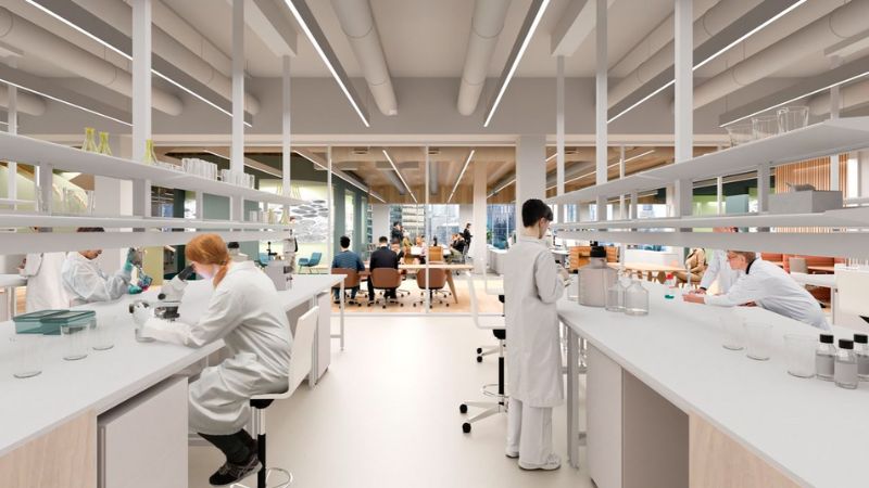 An artist's impression of the proposed institute's laboratories.
