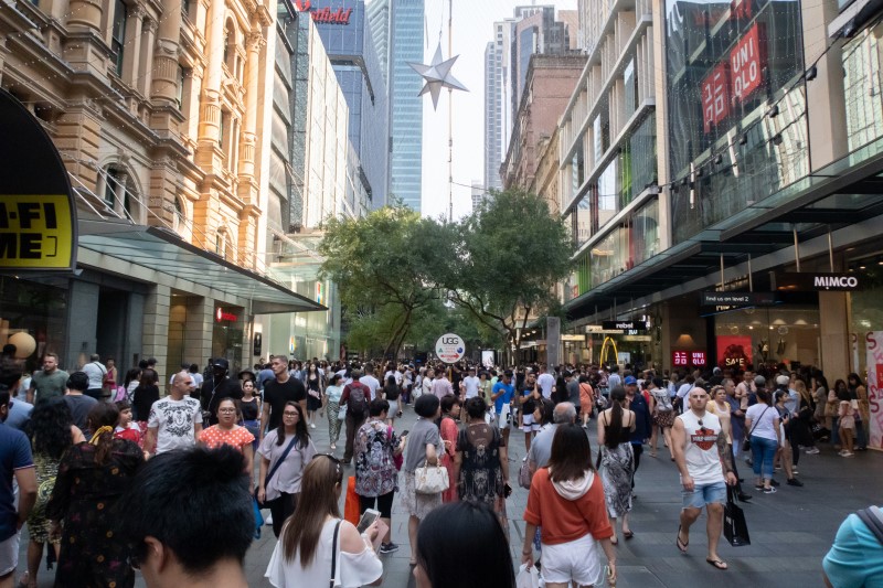 Sydney's retail vacancy rate has dropped because global brands still want a presence on its main shopping strips such as Pitt Street.