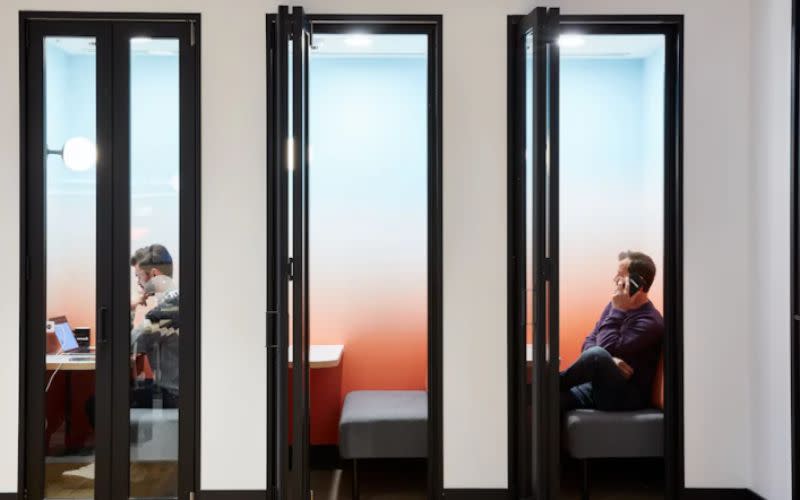 Melbourne office workers use facilities at WeWork's site on Exhibition Street.