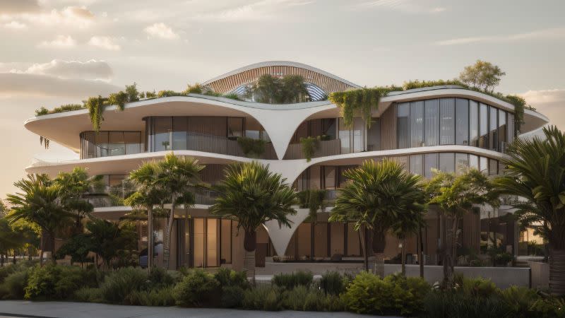 A rendering of Ignite Project's mixed-use gateway project proposed for The Spit.