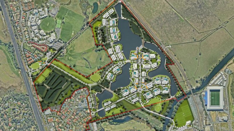 The masterplan for Walker Corporation's 73ha Lakesview estate on the Gold Coast.