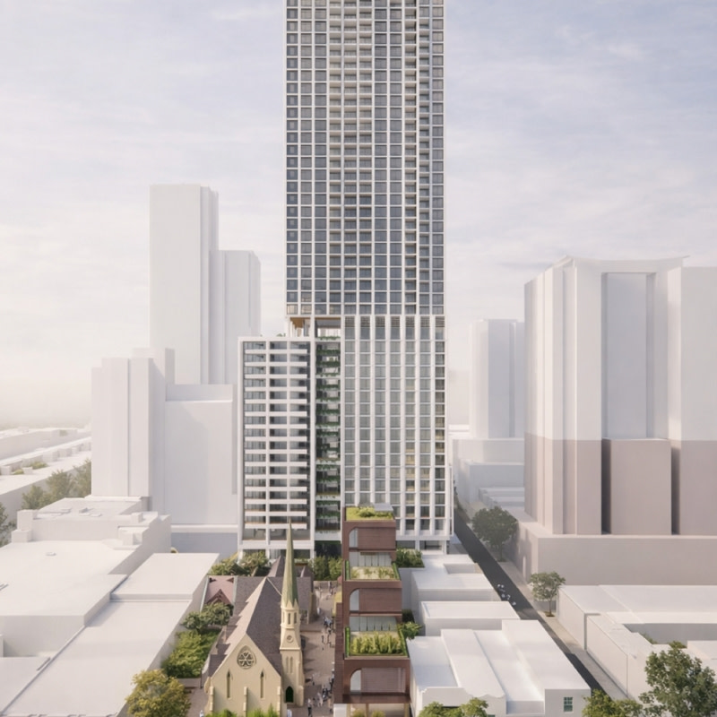 A render of the Uniting Church proposal for a Burwood site