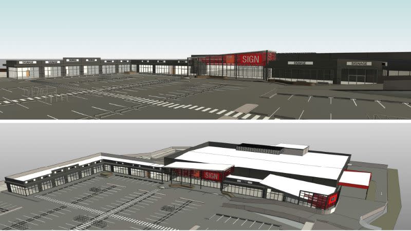 Renders of the proposed Coles supermarket-anchored retail centre at Richlands.