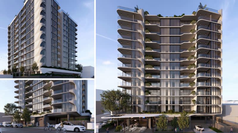 Renders of the proposed 13-storey apartment tower at 6-12 Sixth Avenue, Palm Beach.