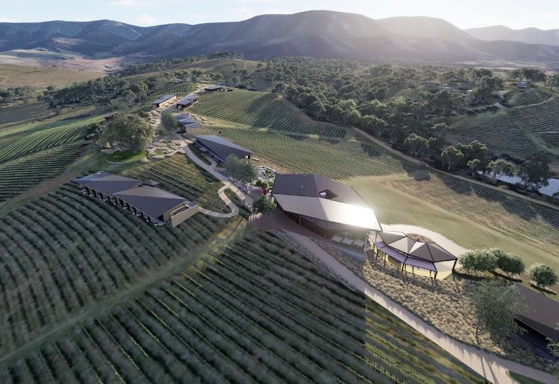 A rendering of Laval Hunter Valley, where 65 villas would sit across the ridgeline of the former Lindeman’s Estate at Pokolbin.