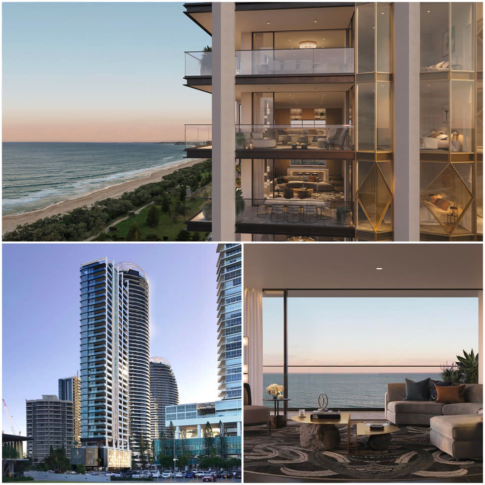 ▲ The six-star apartment tower in Broadbeach is out to capture the high end of the Gold Coast market. Image: DBI Architecture