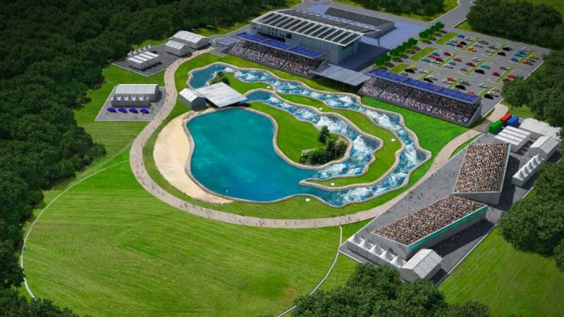The Redland Whitewater Centre is earmarked to host the canoe slalom with capacity for 8,000 spectator seats and a separate warm-up channel.