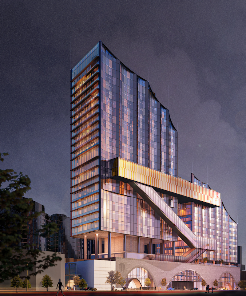 A render of the proposed hotel for Capital Alliance’s final Docklands site.