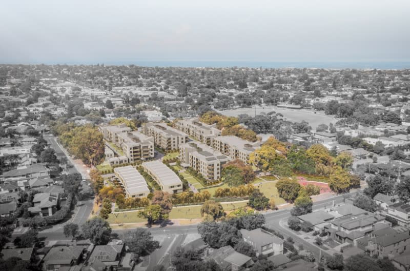 A render of the Hampton East project on Bluff Road.