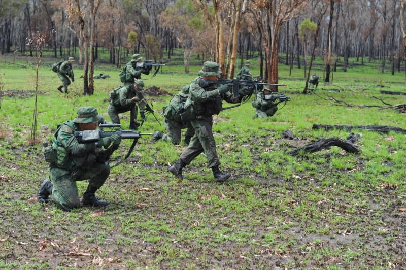 Training sessions at the Australian Defence Force base in Central Queensland where AllRoads was contracted to upgrade roads and drainage.