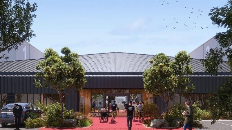 External daytime rendering of Perth Film Studios