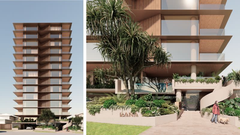 Renderings of the 13-storey residential tower proposed for 16-20 Twenty-Third Avenue, Palm Beach.
