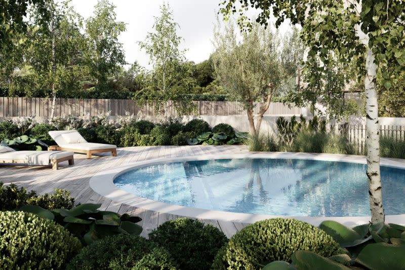 The circular pool at Clutch's Mira at Bellevue Hill, Sydney.
