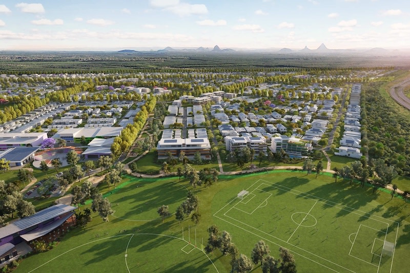 A concept rendering of the Halls Creek Priority Development Area on the southern Sunshine Coast