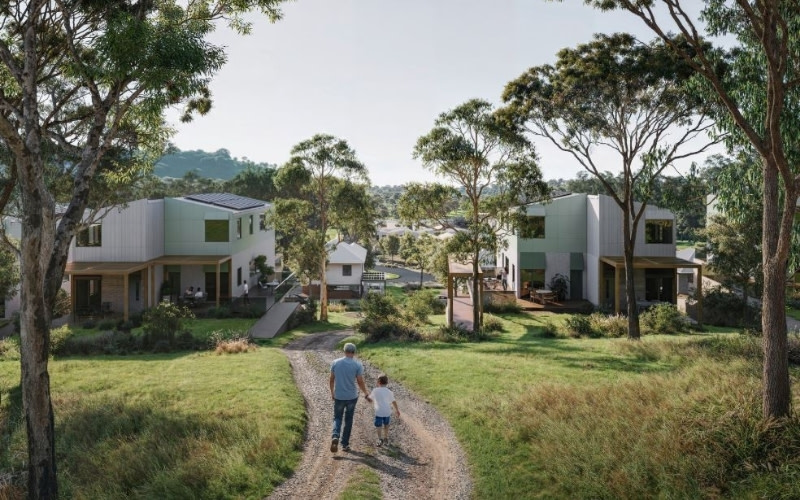 A render of apartments at the Landcom project in East Lismore.