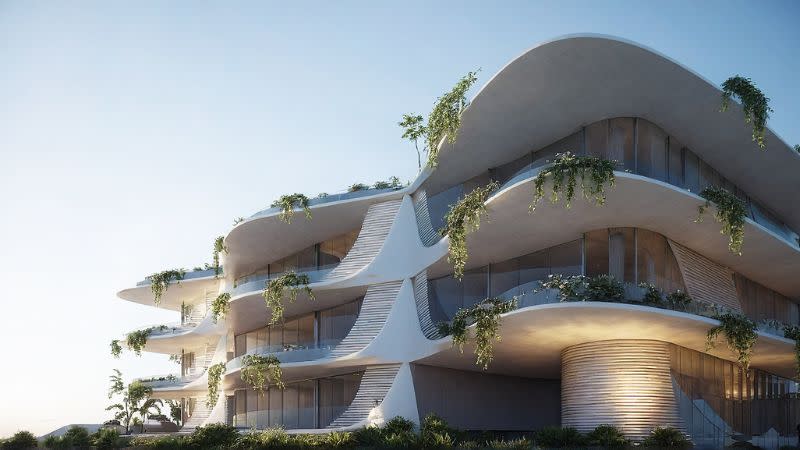 A rendering of Ignite Project's mixed-use gateway project proposed for The Spit.