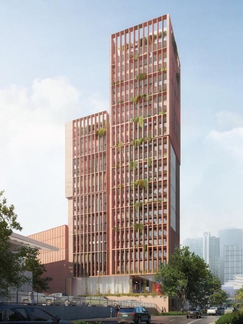 An artist's impression of the development proposed for the Robur Tea House in central Melbourne.  The multi-tower redevelopment of the 135-year-old warehouse won unanimous approval of the Melbourne City Council in August last year.