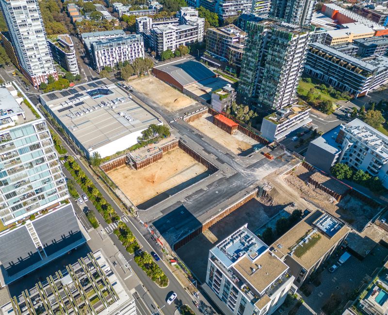 An aerial photograph of the 1.7-ha site in Sydney’s inner south.  Colliers says significant early works have been undertaken.