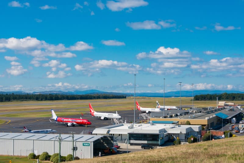 The runway at Hobart International Airport is now being upgraded.