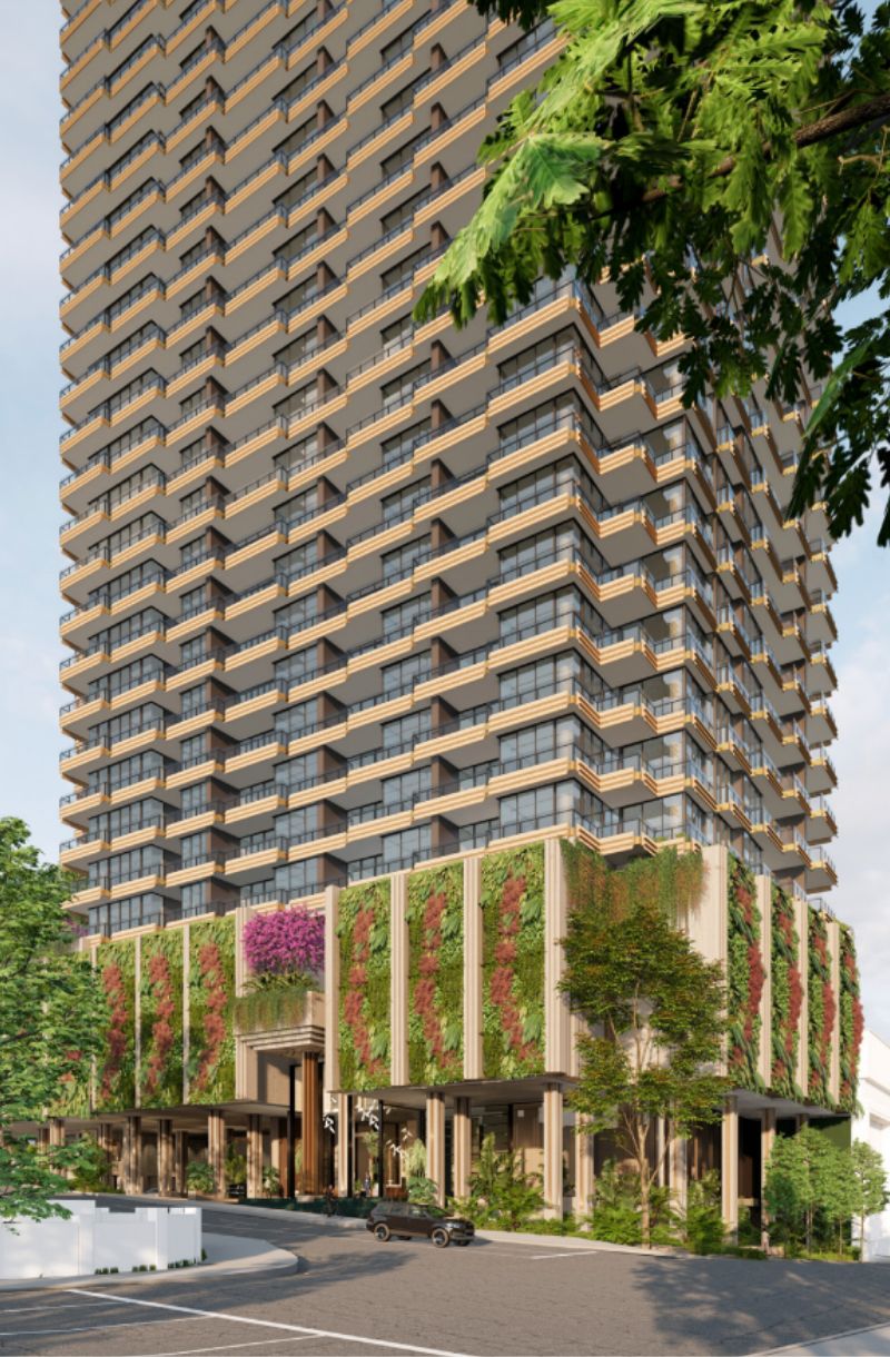 Render of Aria property Group's reworked plans for its proposed tower at Kangaroo Point.
