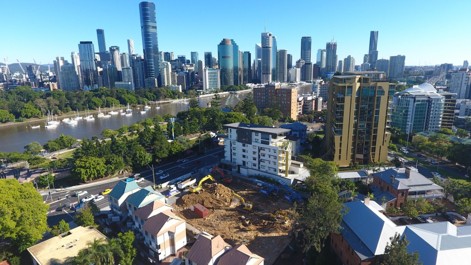 The Riviere site in Kangaroo Point as construction was due to get under way by Condev.