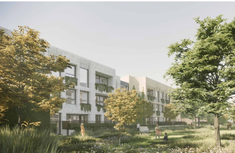 Woods Bagot's rendering of Milieu's residential project at the former ABC Studios' site at 8 Gordon Street, Elsternwick, Melbourne.