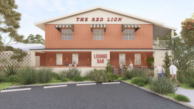 An external rendering of what the revamped Red Lion Hotel would look like.