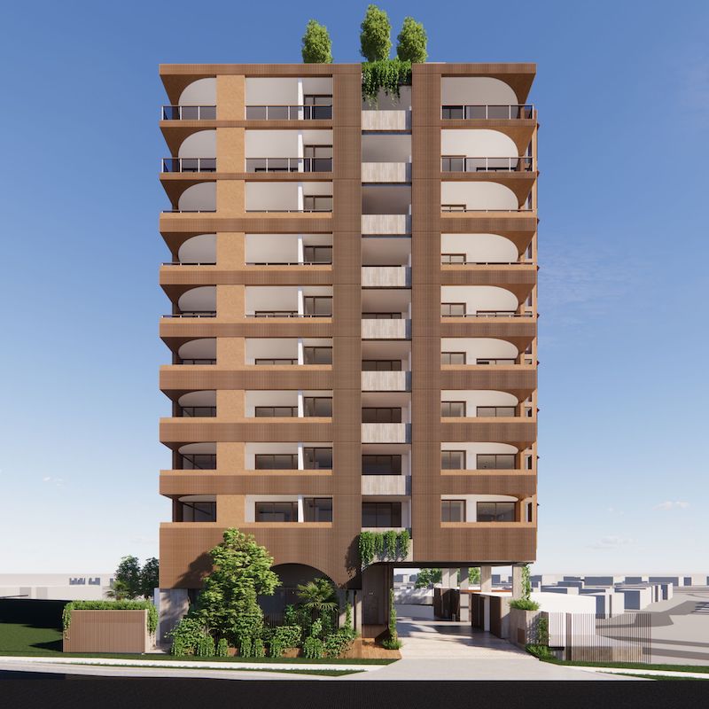 A render of the now-approved tower for a site on Cleveland Street, Stones Corner.