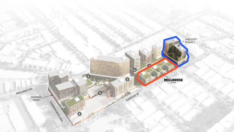 A map of the Kinnears Precinct project in Footscray.