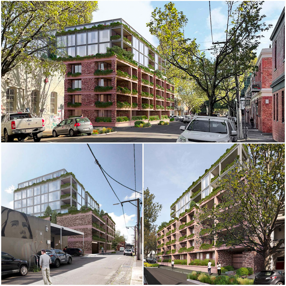 The building will be to scale with a number of nearby buildings varying from single-storey dwellings and warehouses up to 10-storeys. Image: Woods Bagot