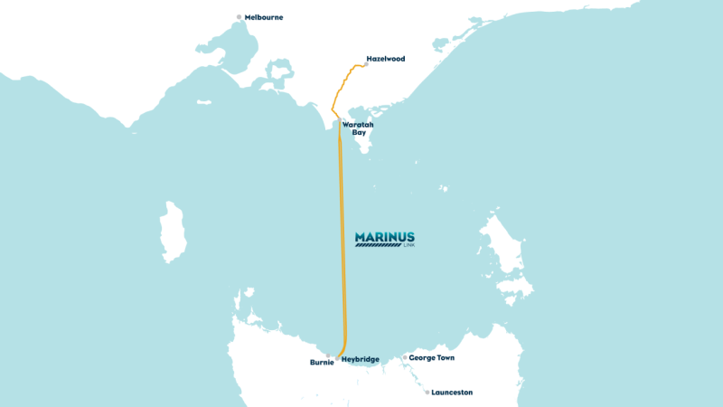 The undersea cable will run through the Bass Strait from Heybridge, Tasmania to Waratah Bay, Victoria.