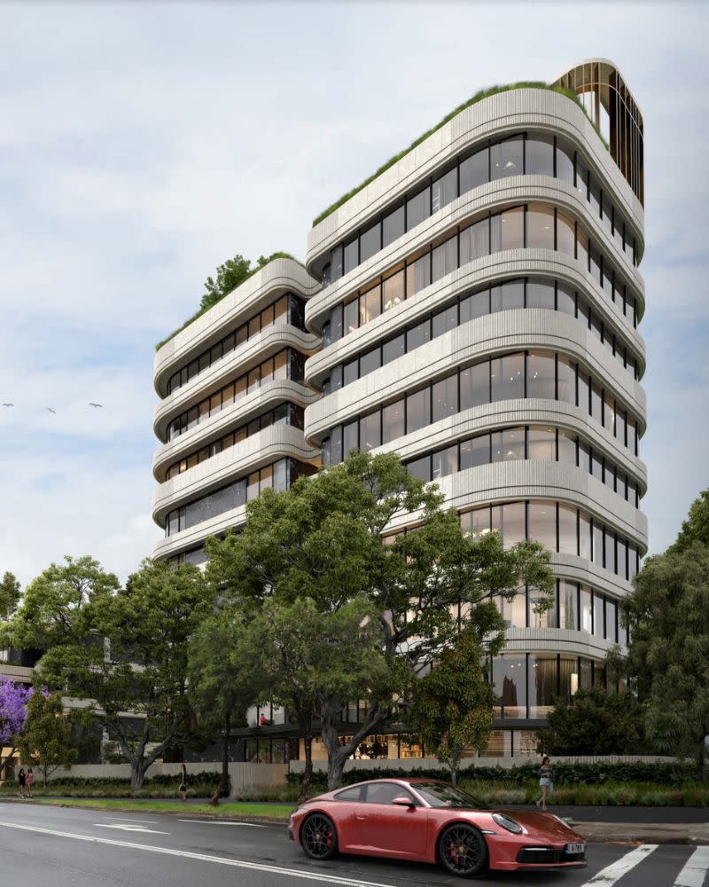 A key element of the Neutral Bay proposal is the retention and refurbishment of the majority of the existing nine-storey block of flats at 12-14 Merlin Street.