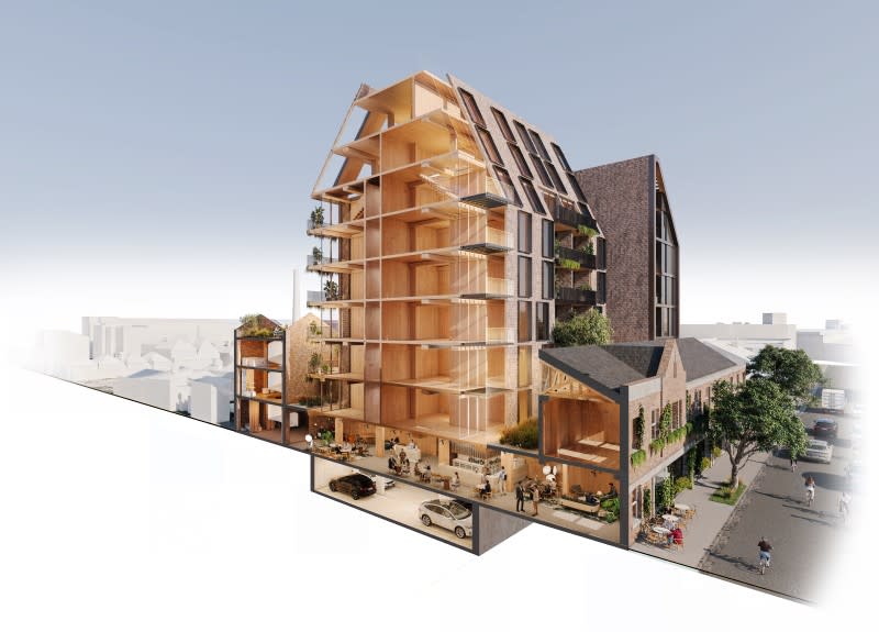 There will be a nine-storey extension behind the heritage facade,