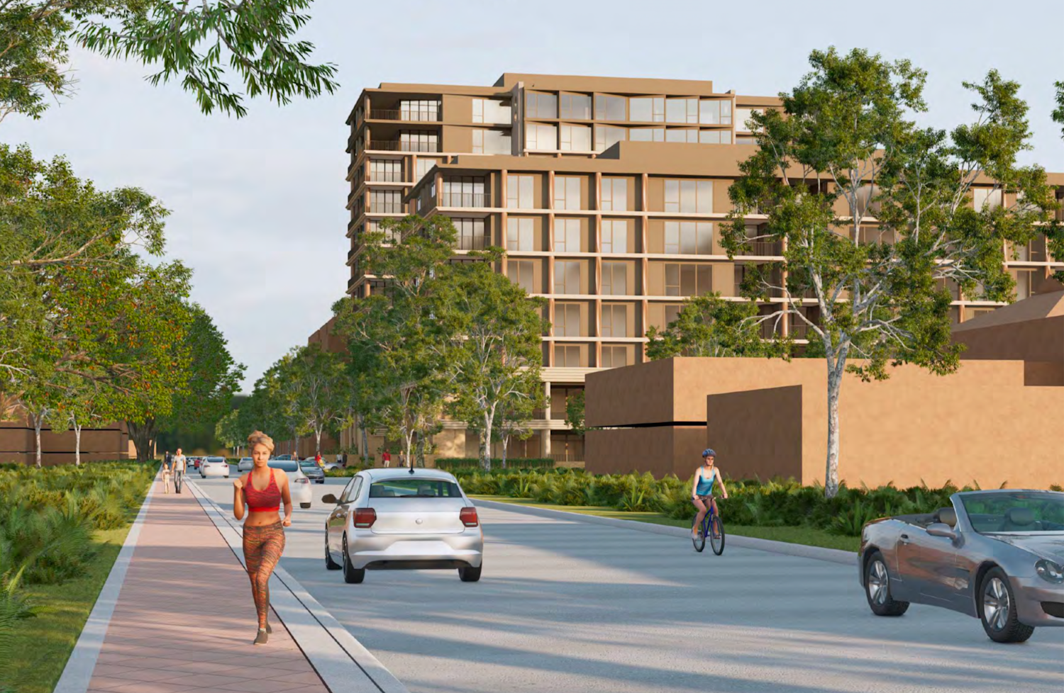 An external rendering of Cedar Woods' planned buildings at Subiaco.