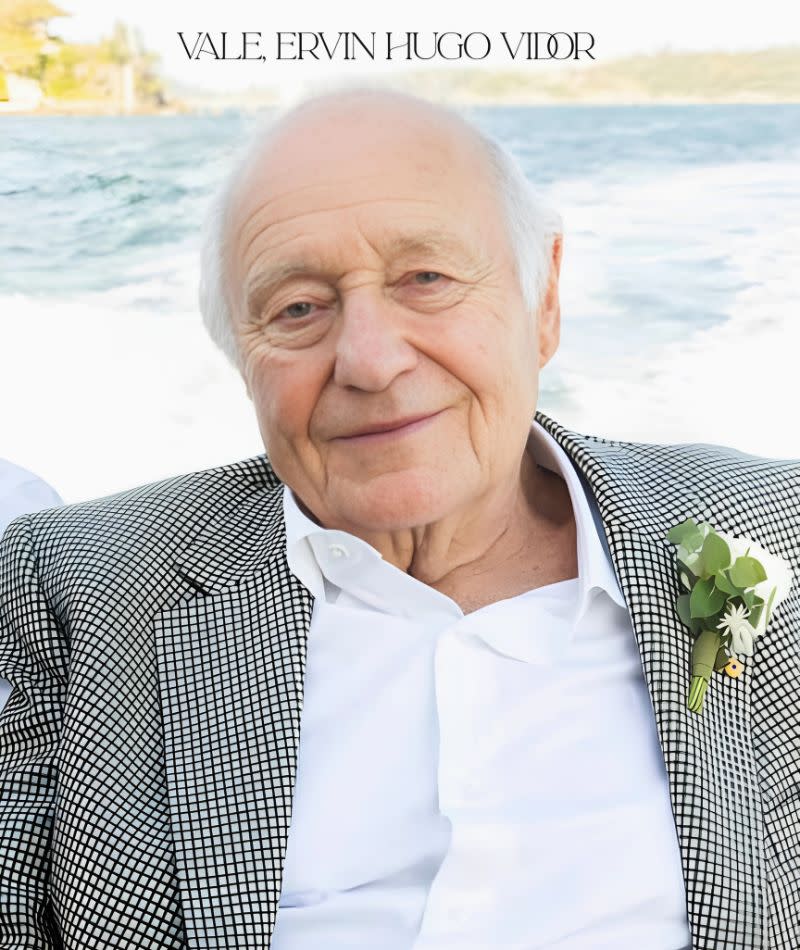 Ervin Vidor died September 11, 2025, in Sydney.