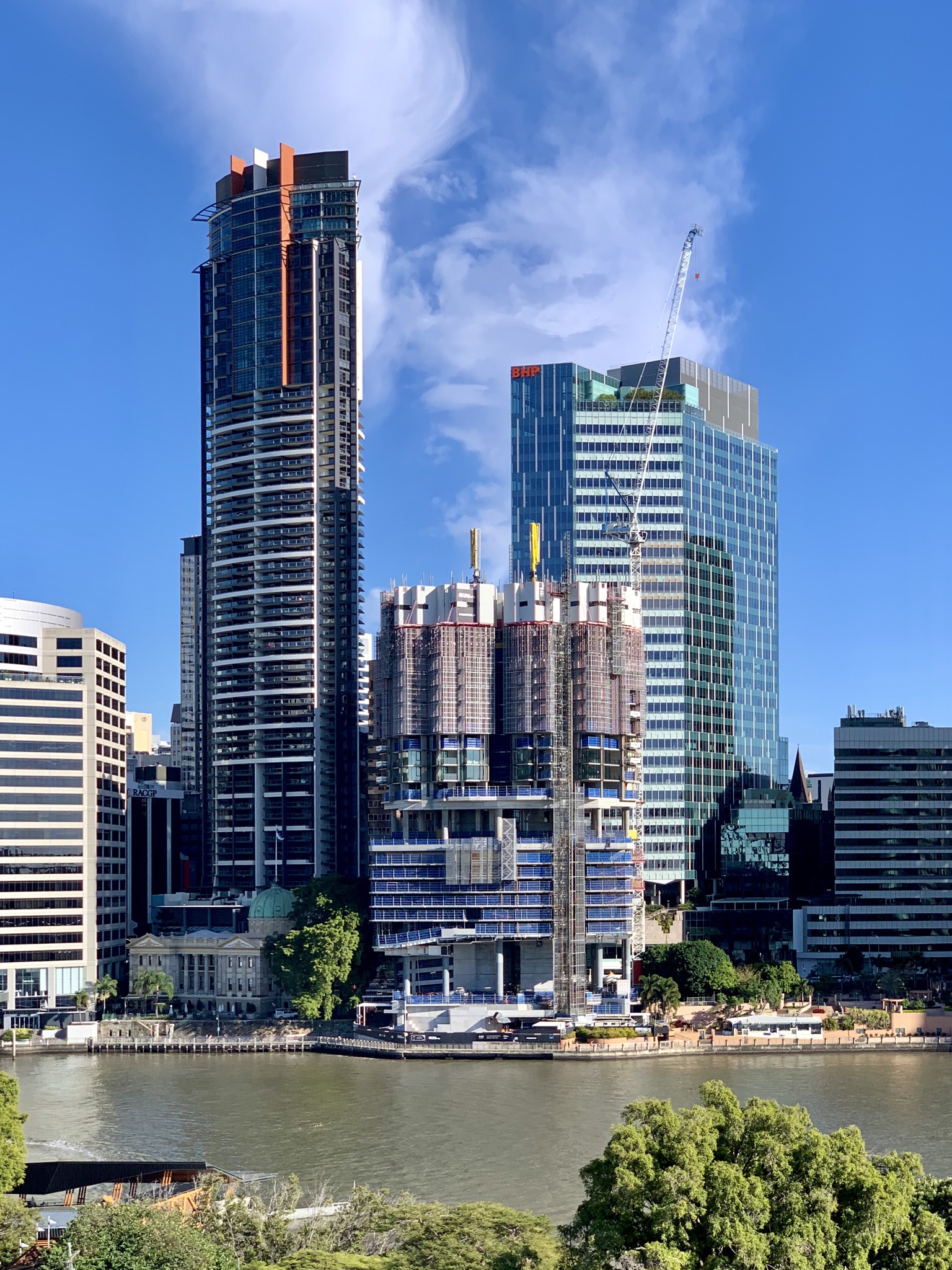 ▲ 443 Queen Street in Brisbane under construction in July 2020.