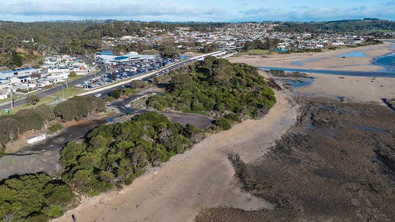 The Camdale Beach site near Burnie where the proposed Strait Hotel would be built