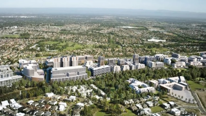 rendering of highrises around bella vista station