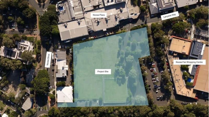 The site, once the home of the Noosa Bowls Club, at the centre of the proposal.