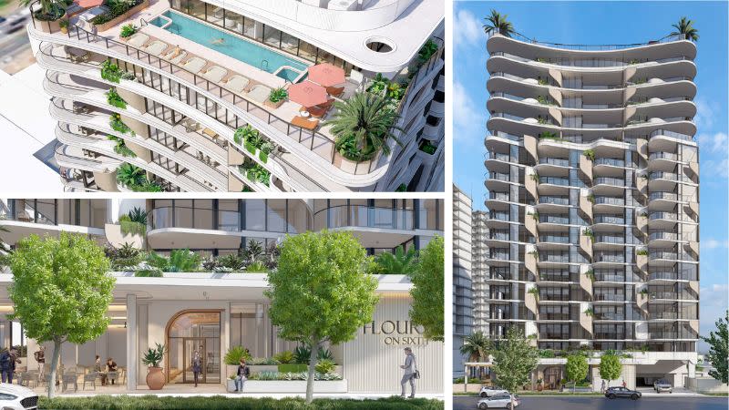 Renders of Sherpa's upscaled tower plans proposed for a site within the beachside development hotspot of Palm Beach.