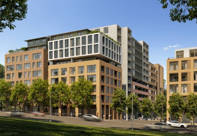 A Smith & Tzannes rendering of Building C, the $57-million third stage of the 30-46 Auburn Road precinct at Regents Park.