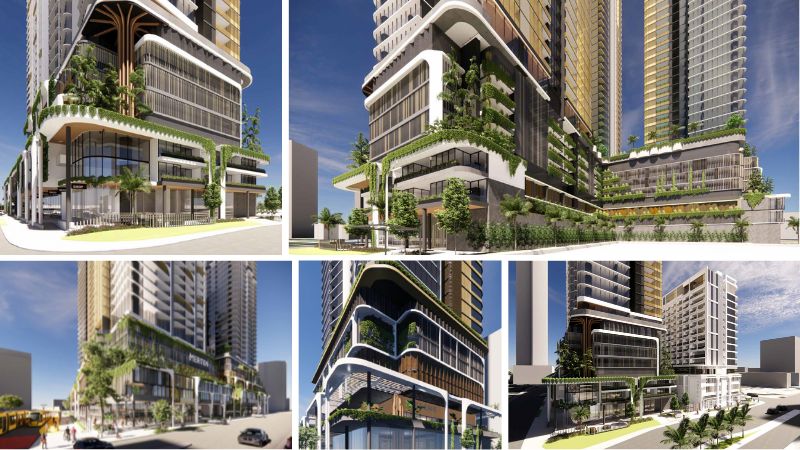 Renders of Meriton's revised plans for its Cypress mixed-use towers development at Surfers Paradise.