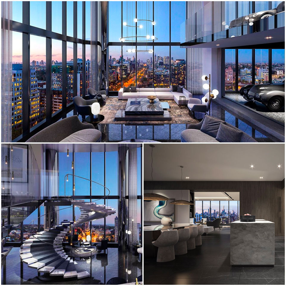A single residence apartment will occupy each floor, with a unique triplex penthouse. Image: Rothelowman