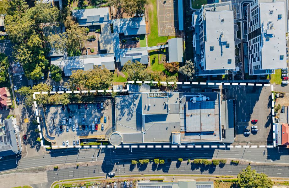 Aerial of the joint-venture prospect at St Marys Diggers and Band Club, which benefits from B4—Mixed-Use Zoning.