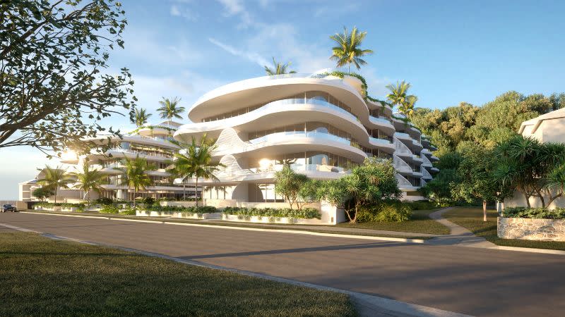 A rendering of the $500-million luxury residential development approved for the beachfront site at Marine Parade, Miami.