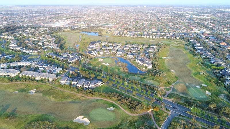 Sanctuary Lakes aerial view